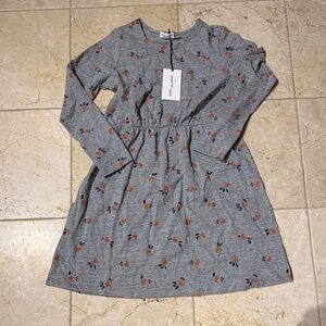 Gray Floral Kids Dress